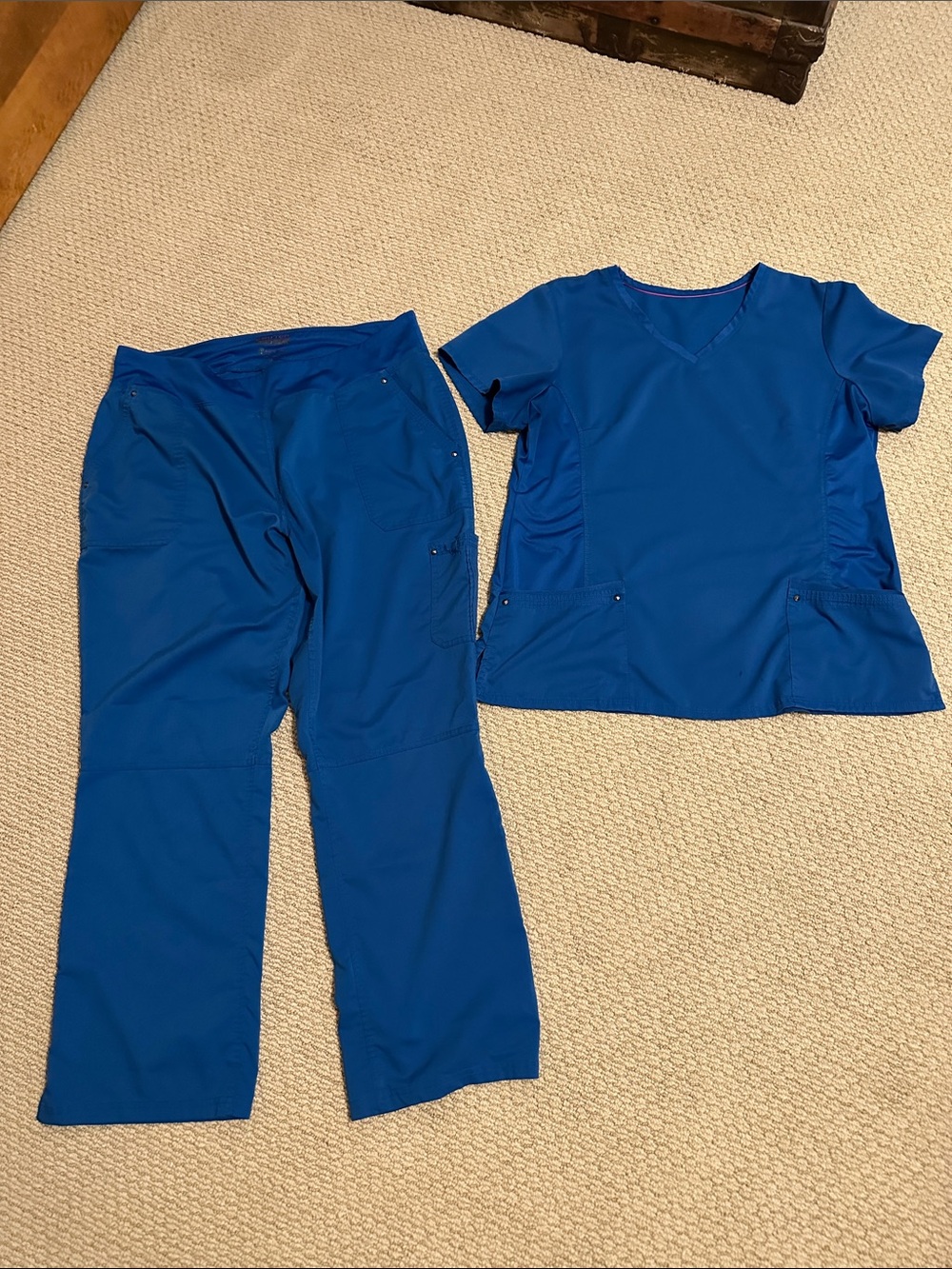 healing hands Royal Blue Women's Scrub Top and Pants purple label yoga XL